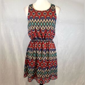 Colorful geometric print dress size medium